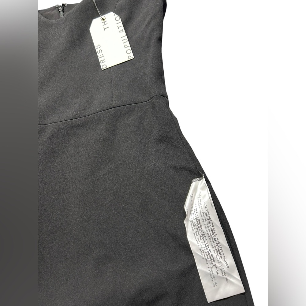 DRESS THE POPULATION womens SONIA black size small long sleeve dress size S NWT - Picture 12 of 13